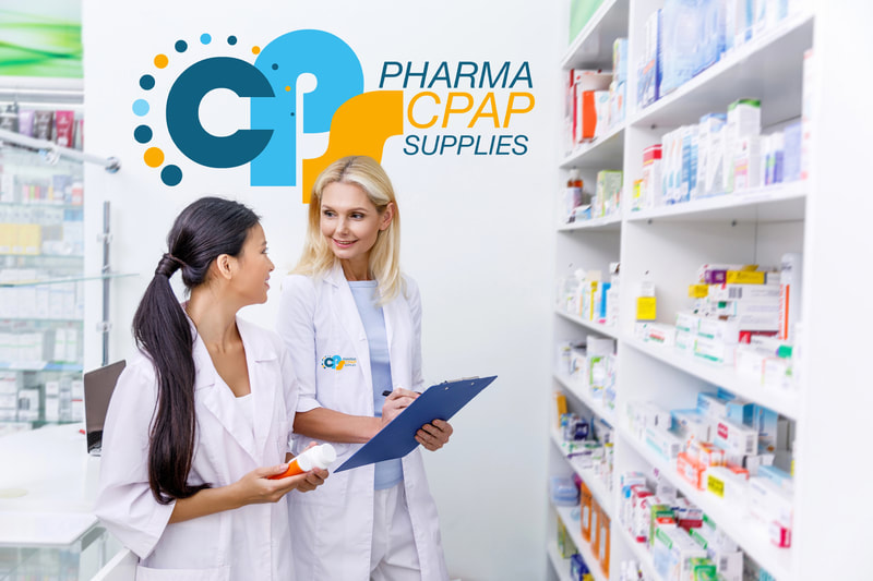Pharmacy team with CPAP supplies